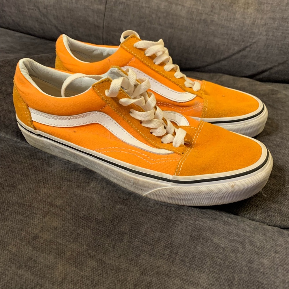 Vans Bold Orange and White Sneakers